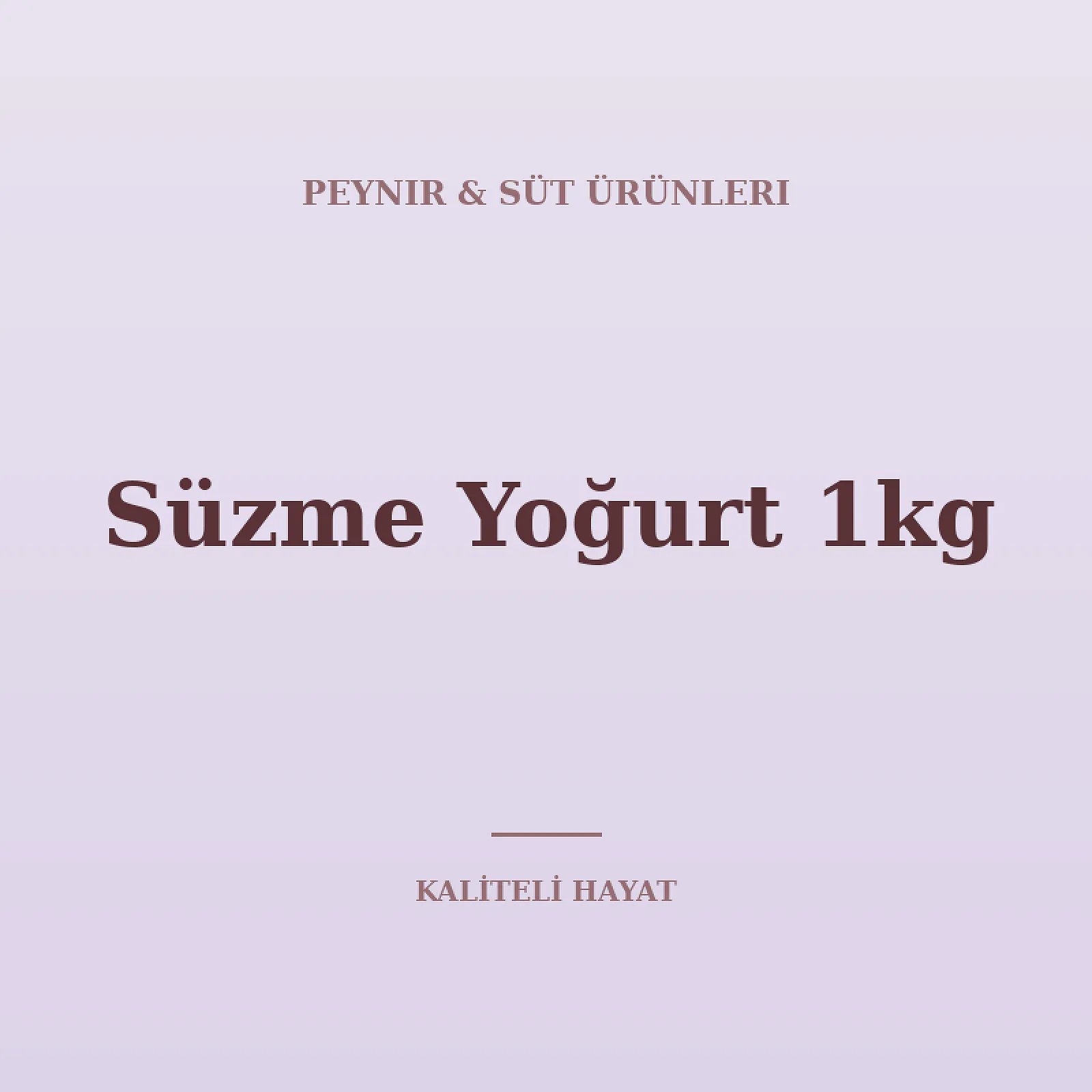 Süzme Yoğurt 1kg